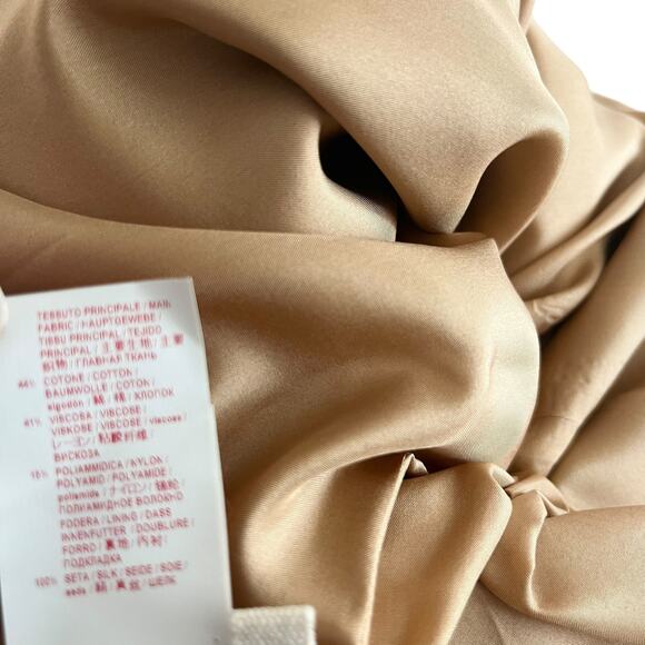 Marni Camel Tan Crepe Short Sleeve Round Neck Patch Pocket Shift Dress Size 38/2 - Picture 6 of 8